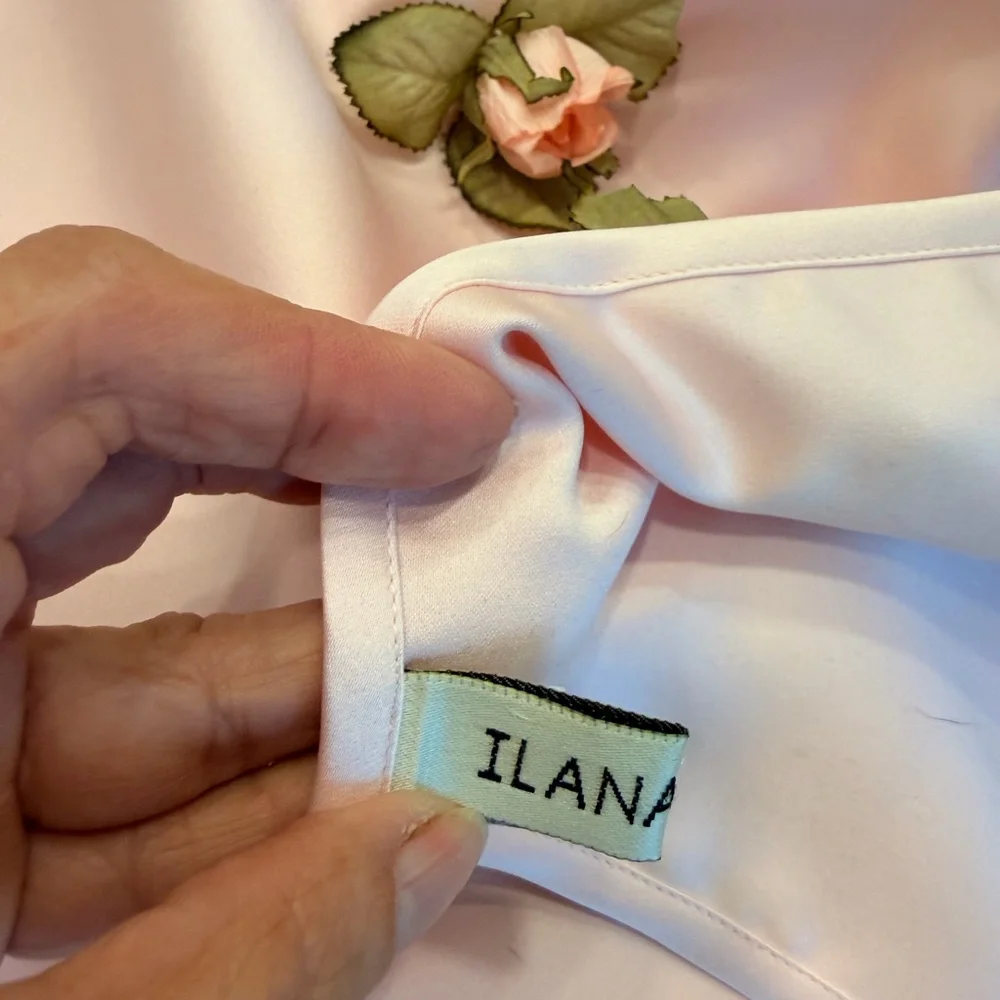 Ilana Wolf NWT Pink Satin Evening Wrap w/ Silk Flower Embellishment. Gorgeous! - Picture 14 of 16